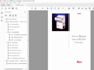 Leica CM1850 Cryostat Service Manual PDF (Mechanical & Electronic Repair)
