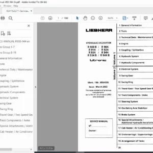Liebherr R900–R944 Litronic Excavator Service Manual (Full Model Range) – PDF Download