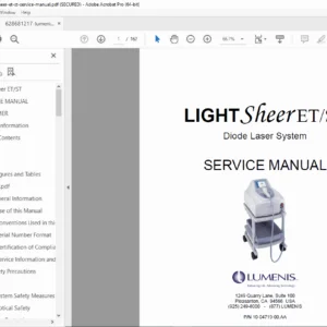 Lumenis LightSheer ET ST Diode Laser Service Manual PDF Hair Removal System - PDF