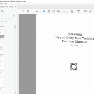 MS6000 Heavy Duty Gas Turbine Service Manual Vol I - PDF