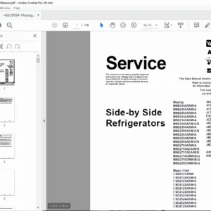 Maytag Side-by-Side Refrigerator Service Manual (R134A Models) – PDF