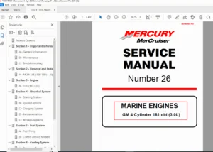 MerCruiser 3.0L GM 181 CID Marine Engine Service Manual  (PDF)
