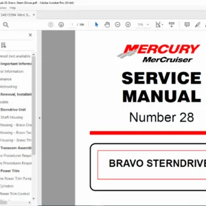 MerCruiser Bravo Sterndrives Service Manual - PDF DOWNLOAD