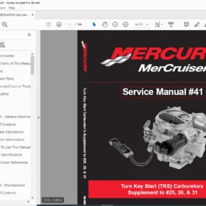 MerCruiser Turn Key Start (TKS) Carburetor Supplement Service Manual #41 PDF