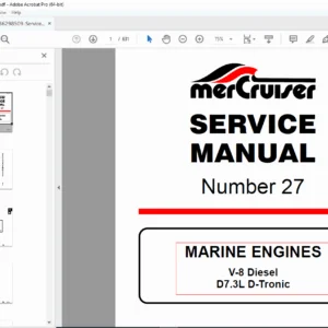 Mercury Marine D7.3L D-Tronic V8 Diesel Engine Service Manual  PDF DOWNLOAD