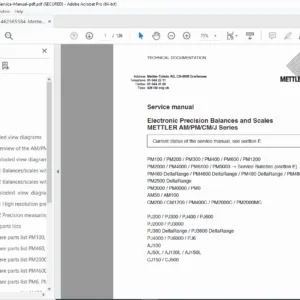 Mettler Toledo PM4600 DeltaRange Balance Service Manual - PDF