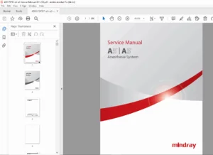 Mindray A5 / A3 Anesthesia System Service Manual – PDF Download