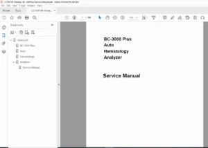 Mindray BC-3000 Plus Auto Hematology Analyzer Service Manual PDF
