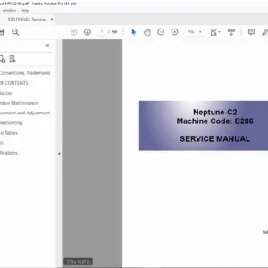 Neptune-C2 MPW2400 Service Manual PDF B286 Wide Format Copier Printer PDF