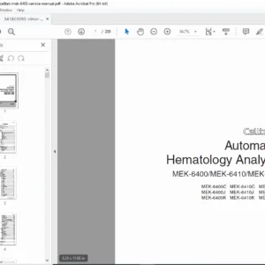 Nihon Kohden Celltak MEK-6400 6410 6420 Service Manual Hematology Analyzer - PDF