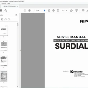 Nipro Surdial Single Patient Hemodialysis Service Manual - PDF