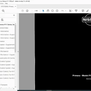 Nissan Primera P11 Series Service Manual – Full Workshop Repair PDF (1998)