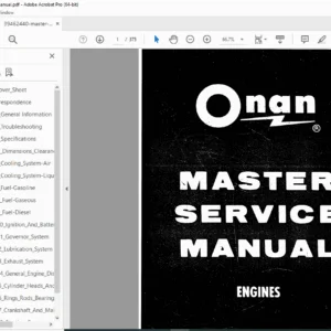 Onan Master Service Manual – Gasoline, Diesel & Gaseous Engines (PDF)