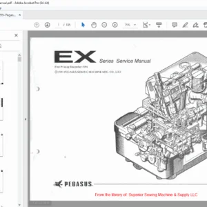 Pegasus EX Series Overlock & Safety Stitch Sewing Machine Service Manual - PDF