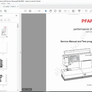 Pfaff Performance 2054 Service Manual PDF DOWNLOAD