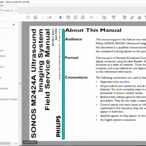 Philips SONOS 5500 Ultrasound System Service Manual (M2424A) - PDF