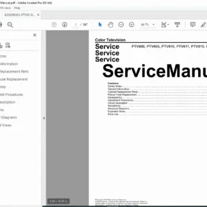 Philips/Magnavox PTV810 Series Rear-Projection TV Service Manual (PDF)