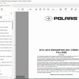 Polaris Ranger 6X6 800 Service Repair Manual 2013-2015 (Full Workshop PDF)