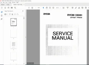 RYOBI 3304H Offset Press Service Manual – PDF Download
