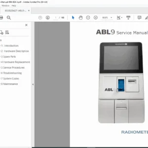 Radiometer ABL9 Blood Gas Analyzer Service Manual  PDF