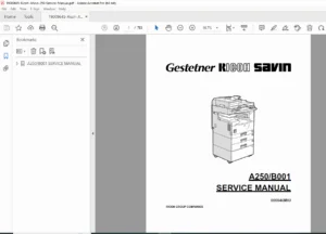 Ricoh Aficio 250 / 150 Digital Copier Service Manual (A250/B001) - PDF