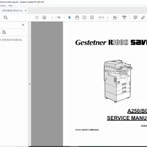 Ricoh Aficio 250 / 150 Digital Copier Service Manual (A250/B001) - PDF