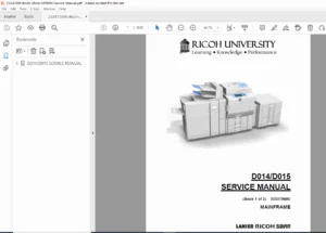 Ricoh Aficio MP 6000/MP7500 Service Manual Book 1 (D014/D015) PDF