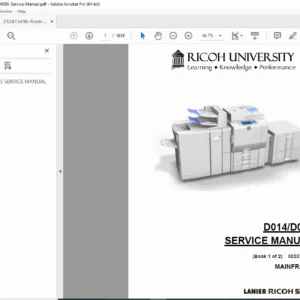 Ricoh Aficio MP 6000/MP7500 Service Manual Book 1 (D014/D015) PDF