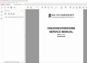 Ricoh Aficio MP6001/MP7001/MP8001/MP9001 Service Manual Book 1 PDF