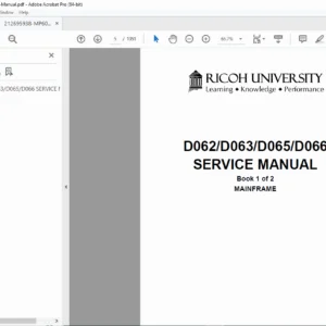 Ricoh Aficio MP6001/MP7001/MP8001/MP9001 Service Manual Book 1 PDF
