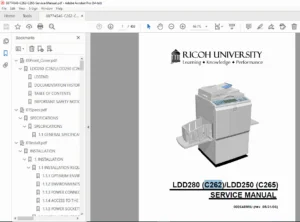 Ricoh LDD280 (C262) / LDD250 (C265) Digital Duplicator Service Manual – PDF Download