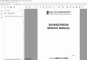 Ricoh Lanier Savin Gestetner B234 B235 B236 MP9000 MP1110 MP1350 Service Manual PDF
