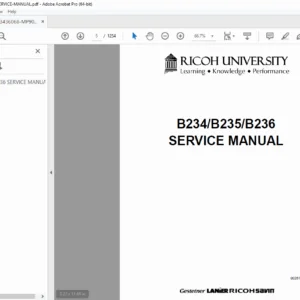 Ricoh Lanier Savin Gestetner B234 B235 B236 MP9000 MP1110 MP1350 Service Manual PDF