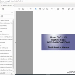 Ricoh MP C2030 / MP C2550 Service Manual PDF (Service & Repair Guide)