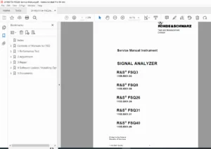 Rohde Schwarz FSQ26 Signal Spectrum Analyzer Service Manual Repair Guide PDF