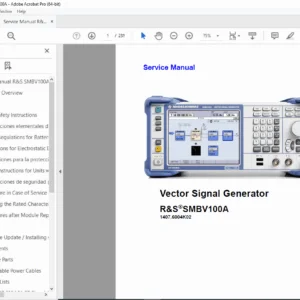 Rohde & Schwarz SMBV100A Vector Signal Generator Service Manual – Ver. 11 PDF