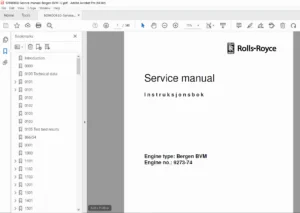 Rolls-Royce Bergen BVM-12 Marine Diesel Engine Service Manual PDF