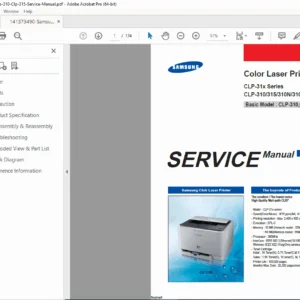 Samsung CLP-310 / CLP-315 Color Laser Printer Service Manual – PDF Download