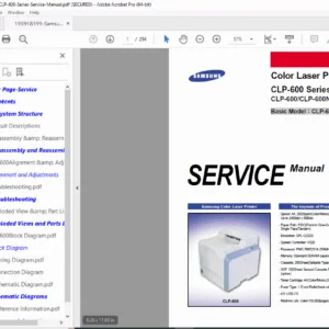 Samsung CLP-600 / CLP-600N Color Laser Printer Service Manual PDF