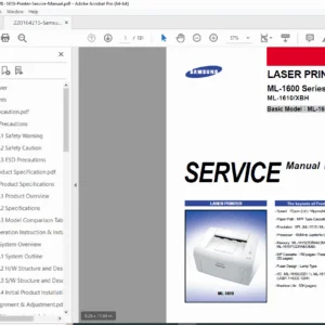 Samsung ML-1610 / ML-1600 Series Laser Printer Service Manual PDF