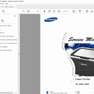 Samsung ML-1660 / 1661 / 1665 / 1666 / 1667 Printer Service Manual PDF