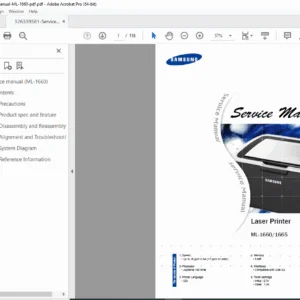 Samsung ML-1660 / ML-1665 Laser Printer Service Manual PDF