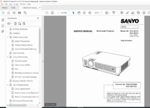 Sanyo PLC-XU75 / PLC-XU78 LCD Projector Service Manual PDF