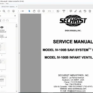 Sechrist IV-100B Infant Ventilator Service Manual – Complete OEM Edition