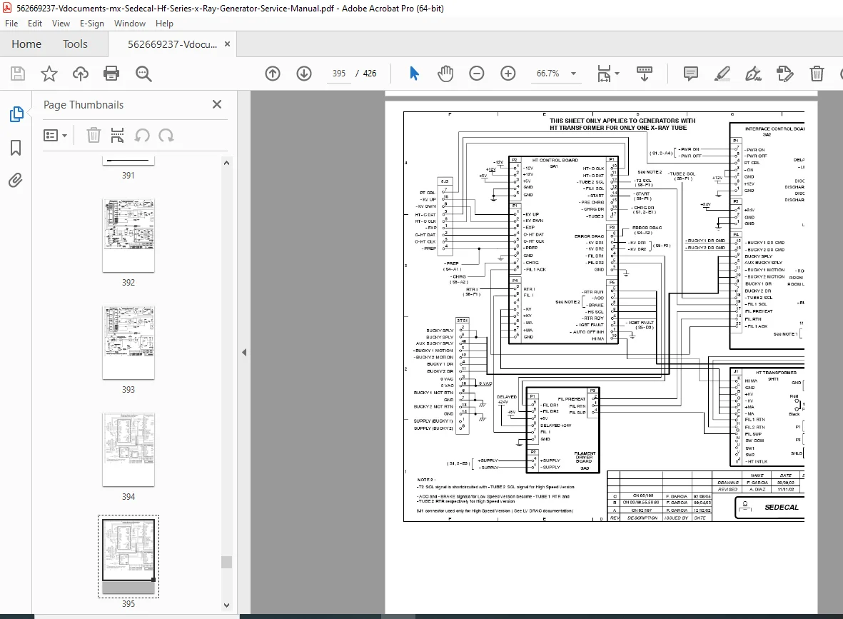 Sedecal HF Series X-Ray Generator Service Manual PDF - Image 3