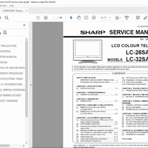 Sharp LC-26SA1E / LC-32SA1E LCD Television Service Manual - PDF