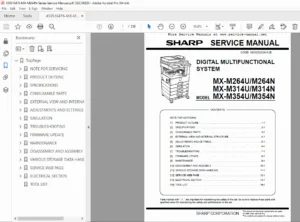Sharp MX-M264N / MX-M314N / MX-M354N Digital Copier Service Manual – PDF