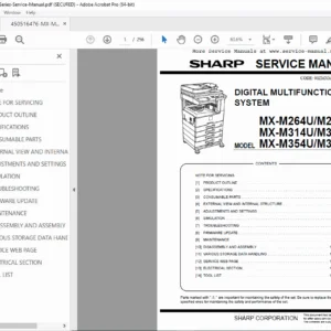 Sharp MX-M264N / MX-M314N / MX-M354N Digital Copier Service Manual – PDF