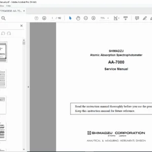 Shimadzu AA-7000 Atomic Absorption Spectrophotometer – Service Manual PDF