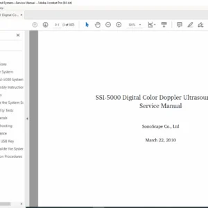 SonoScape SSI-5000 Digital Color Doppler Ultrasound System Service Manual – PDF